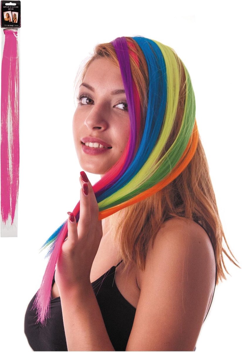 PARTYPRO - Roze haar extension clip - Accessoires > Haar accessoire